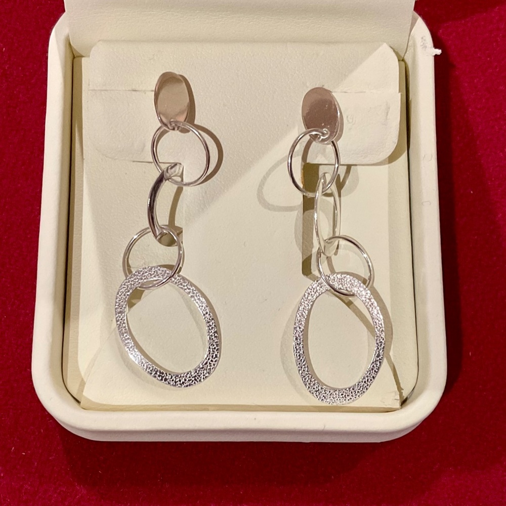 Sterling Silver Dangle Drop Earrings - Picture 3 of 5